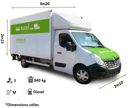 Location de véhicules utilitaires de livraison à Lausanne :camion 22m3 avec hayon